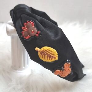 DISNEY MICKEY MINNIE charm black satin handmade headband